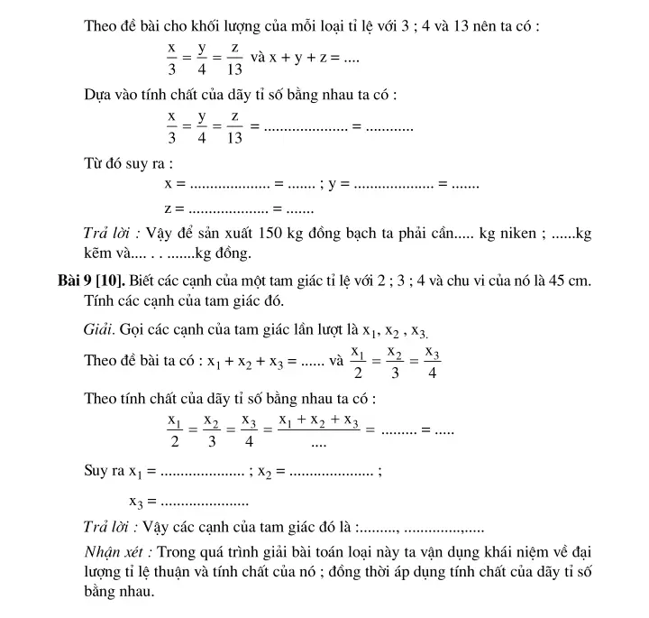 Bài 2: Một số bài toán về đại lượng tỉ lệ thuận