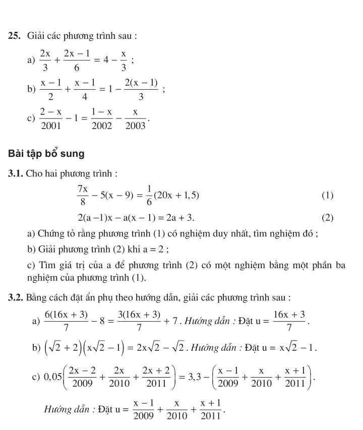 Bài 3: Phương trình đưa về dạng ax + b = 0