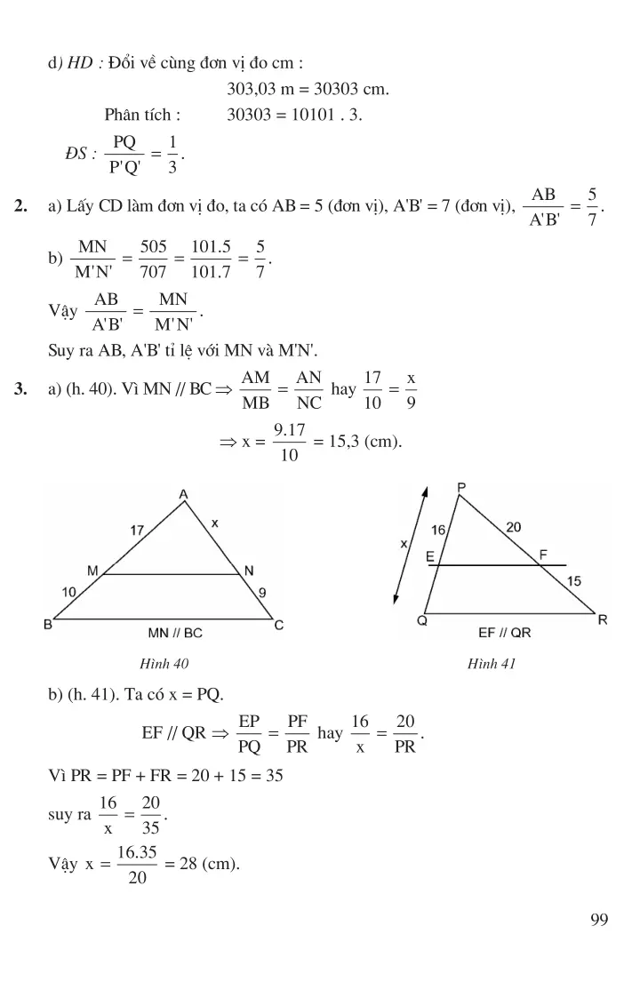 Bài 1: Định lí Ta-lét trong tam giác