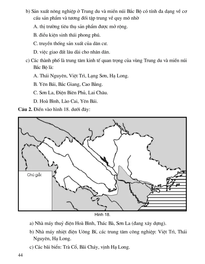 Bài 18: Vùng Trung du và miền núi Bắc Bộ (tiếp theo)