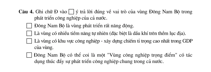 Bài 34: Thực hành: Phân tích một số ngành công nghiệp trọng điểm ở Đông Nam Bộ