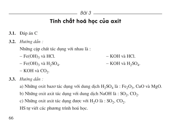 Bài 3: Tính chất hóa học của axit