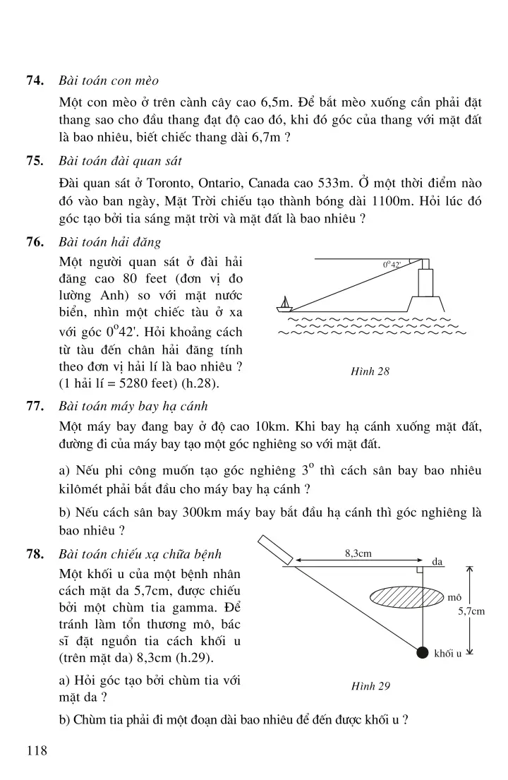 Bài 5: Ứng dụng thực tế các tỉ số lượng giác của góc nhọn
