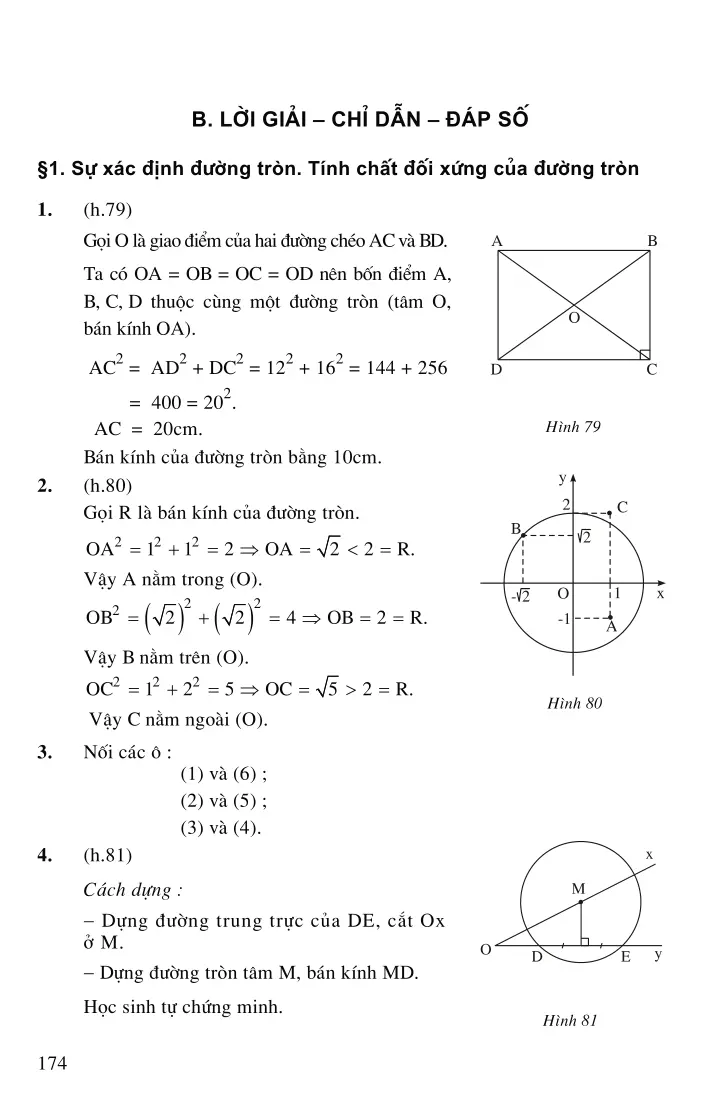 Bài 1: Sự xác định đường tròn. Tính chất đối xứng của đường tròn.