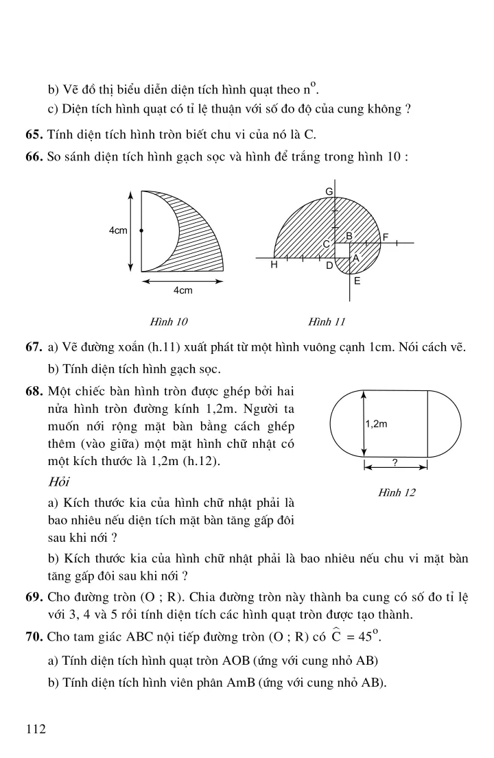 SBT Scan]  Bài 10: Diện tích hình tròn, hình quạt tròn - Sách ...