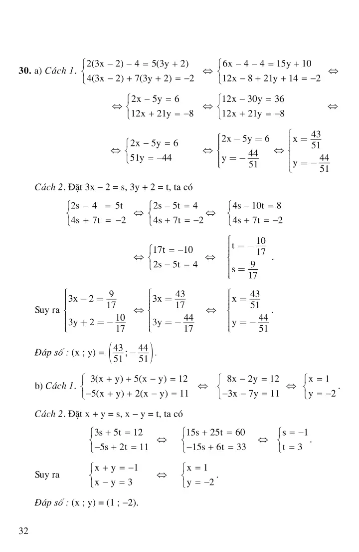 Bài 4: Giải hệ phương trình bằng phương pháp cộng đại số