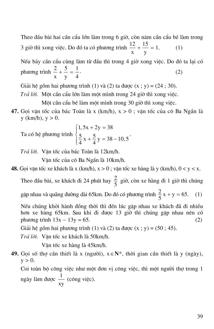 Bài 5: Giải bài toán bằng cách lập hệ phương trình
