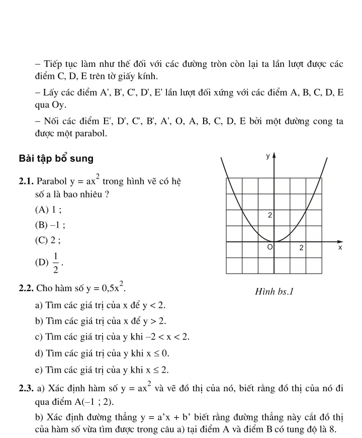 Bài 2: Đồ thị hàm số y = ax (a ≠ 0)
