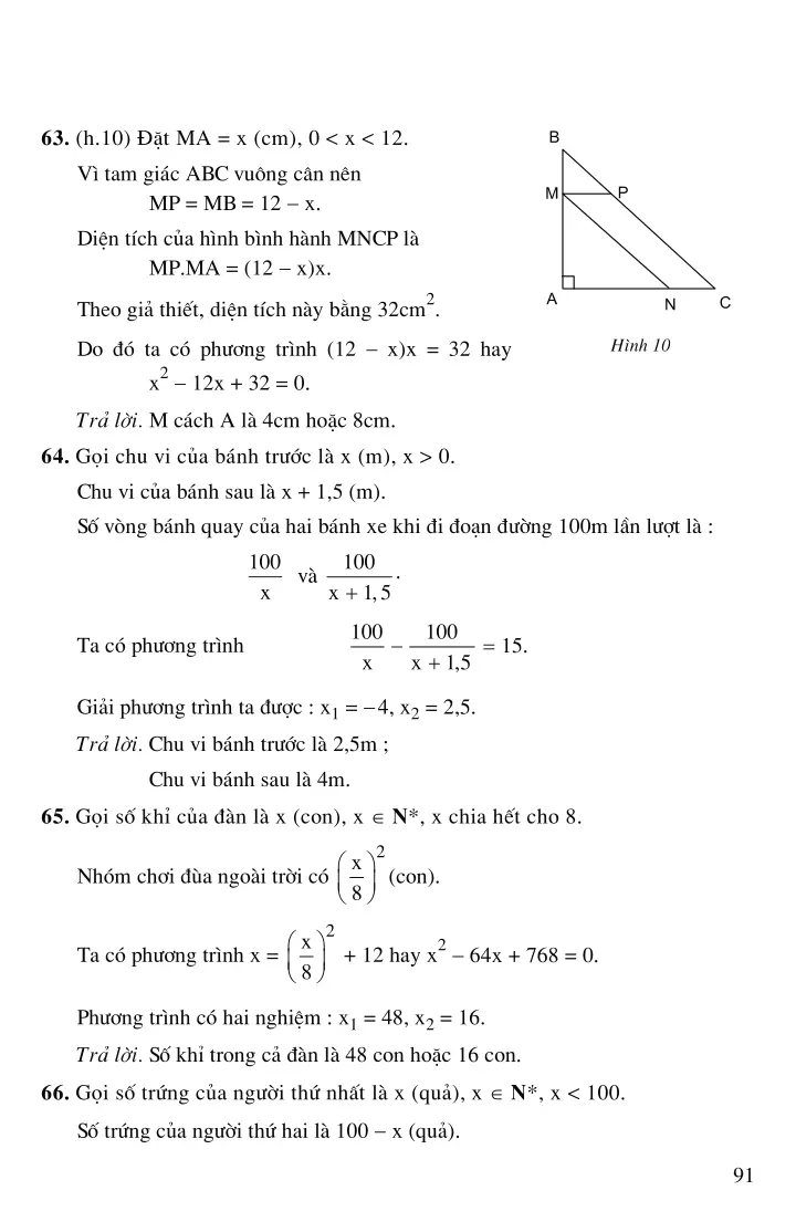 Bài 8: Giải bài toán bằng cách lập phương trình