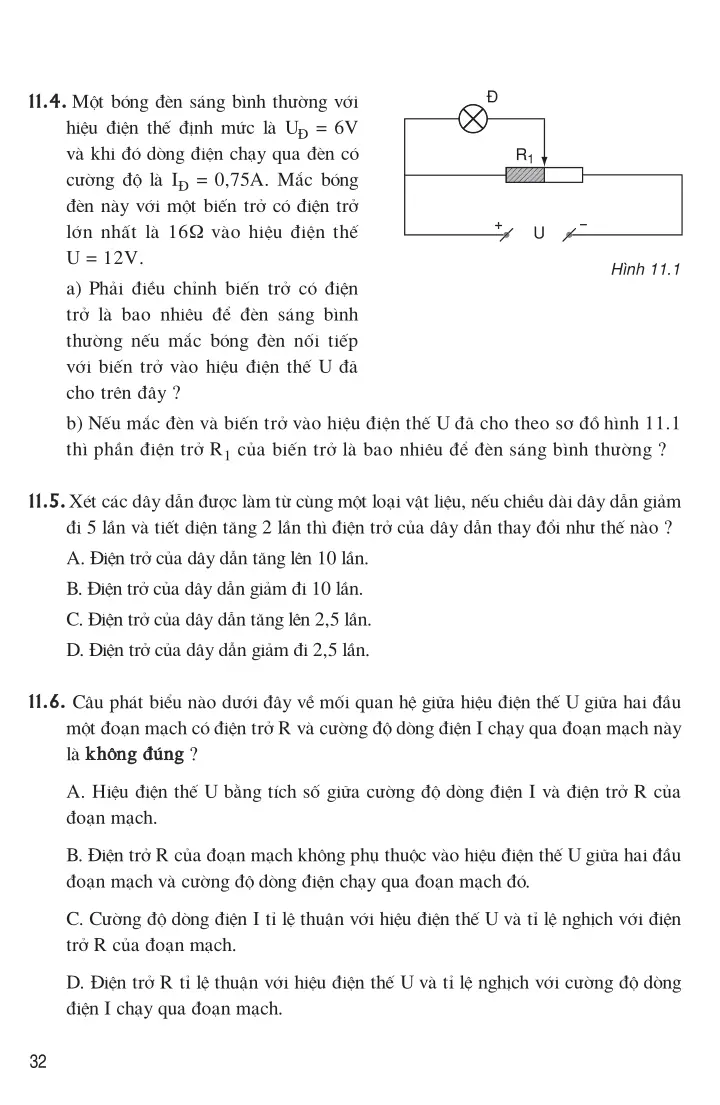 Bài 11: Bài tập vận dụng định luật Ôm và công thức tính điện trở của dây dẫn