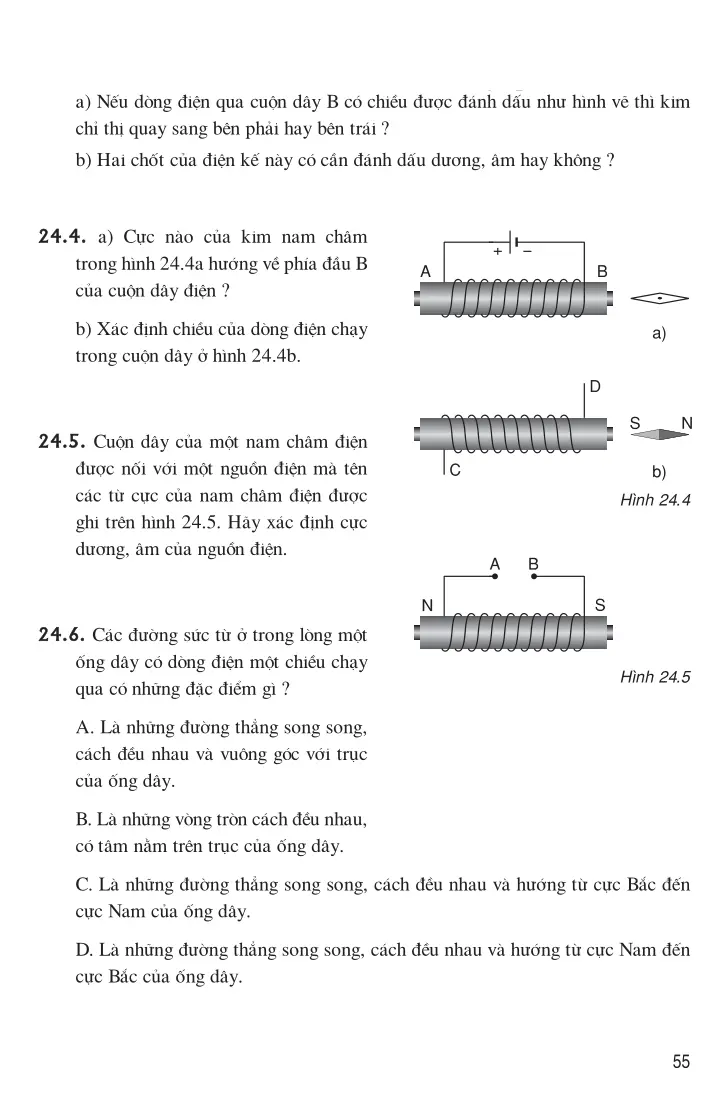 Bài 24: Từ trường của ống dây có dòng điện chạy qua