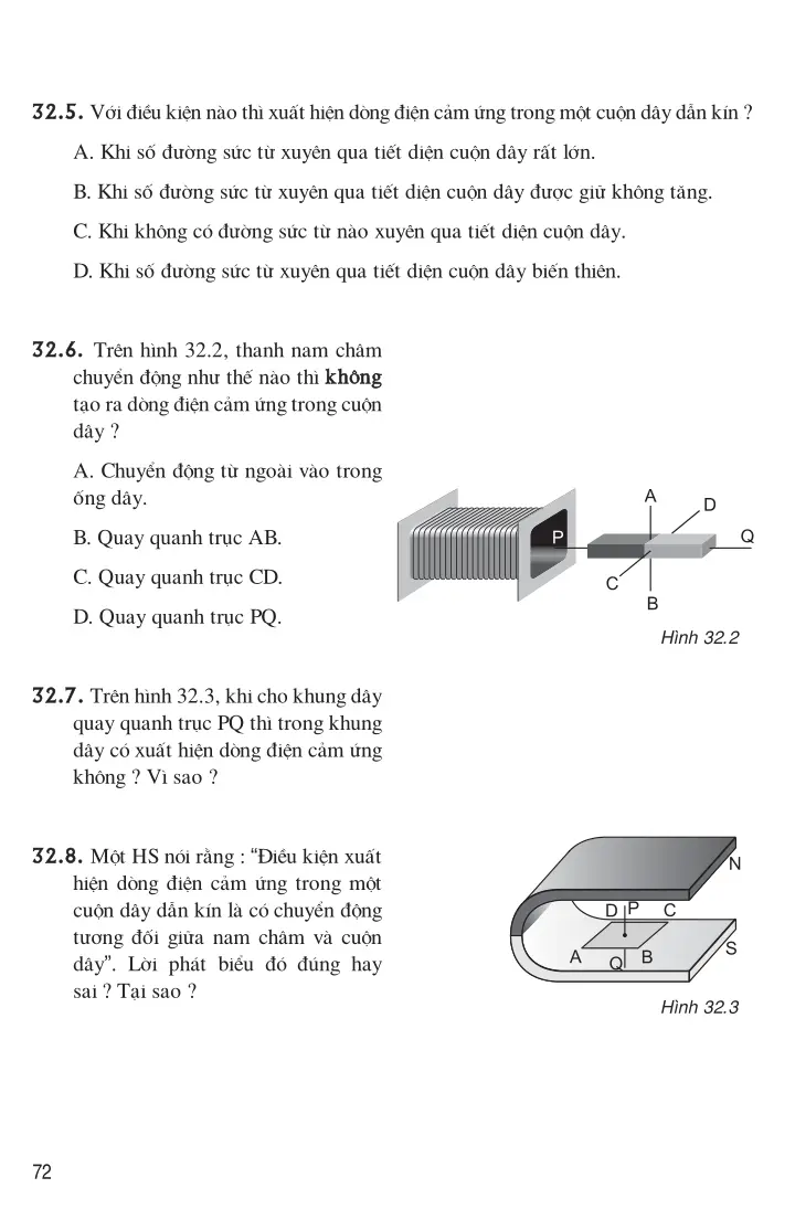 Bài 32: Điều kiện cuất hiện dòng điện cảm ứng
