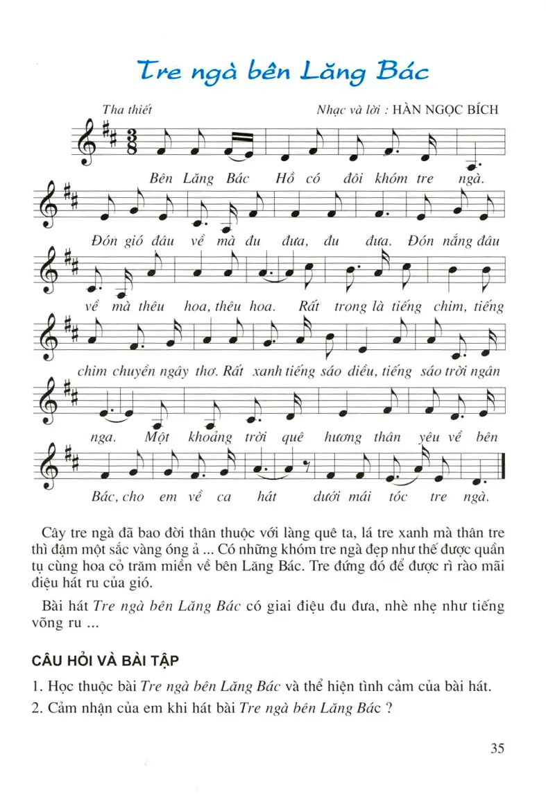Tiết 21 Học hát : Bài Tre ngà bên Lăng Bác