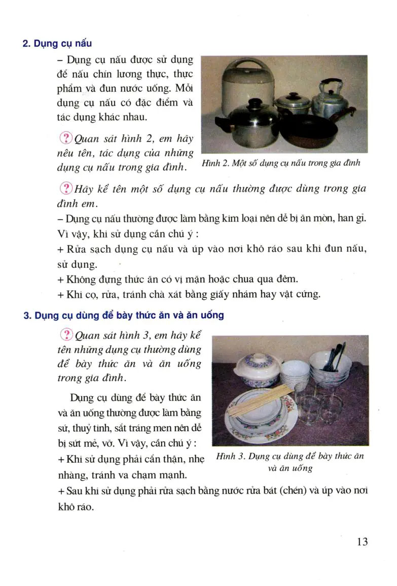 Bài 3. Một số dụng cụ nấu ăn và ăn uống trong gia đình