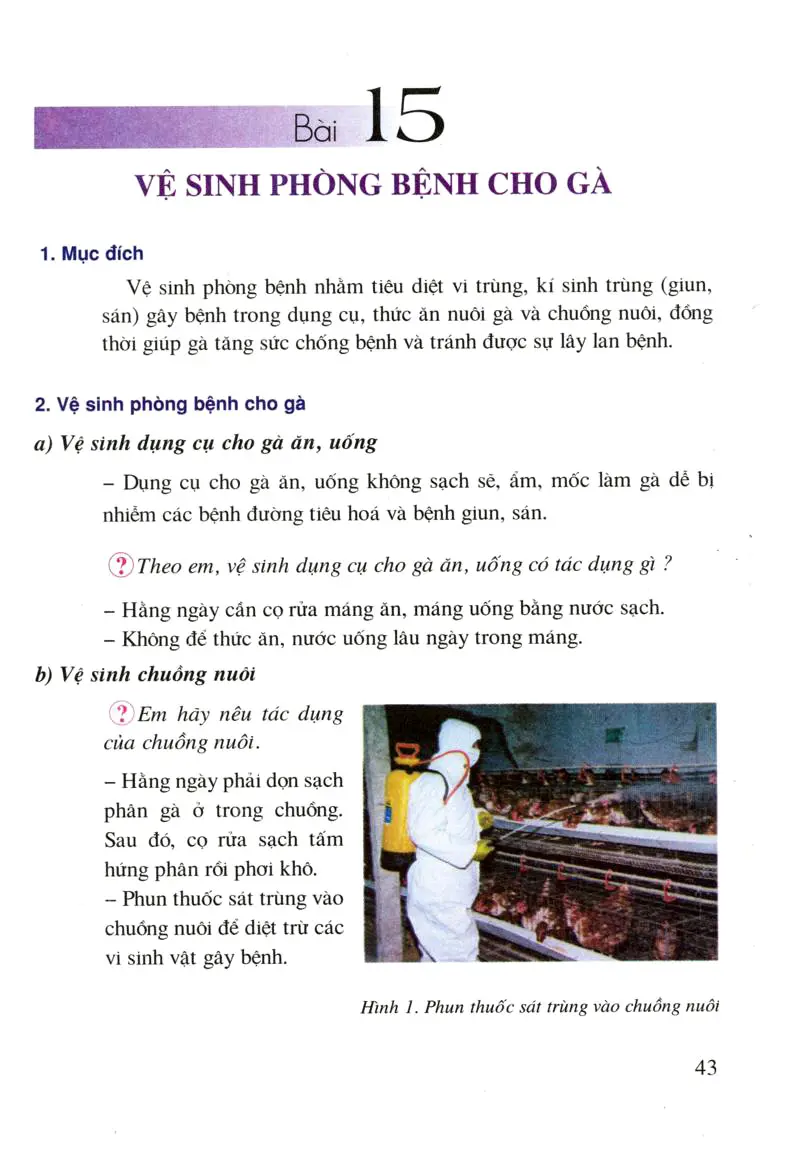 Bài 15. Vệ sinh phòng bệnh cho gà