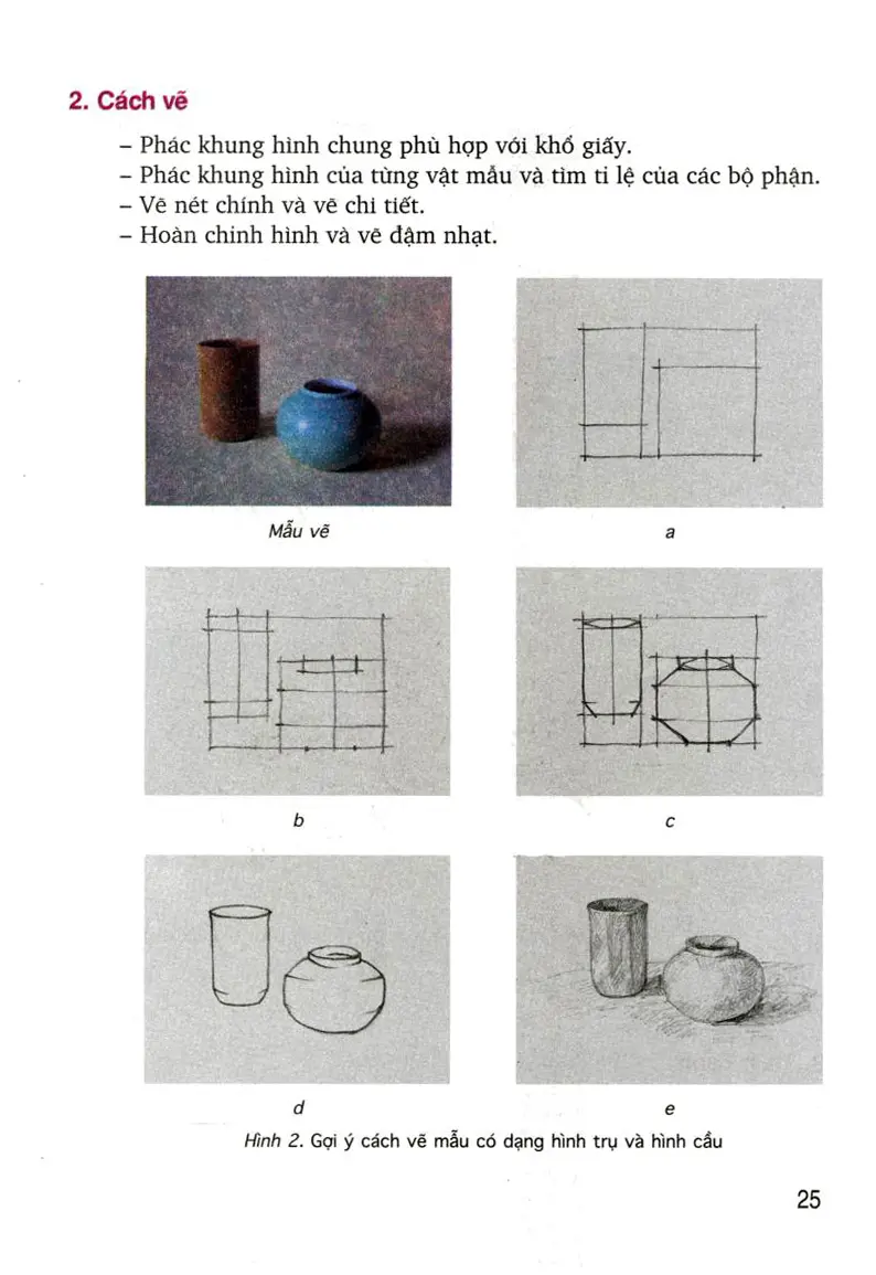 SGK Mĩ Thuật 5  Bài 8 Vẽ theo mẫu  Mẫu vẽ có dạng hình trụ và hình cầu
