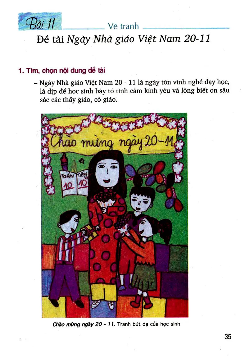 SGK Scan] ✓ Bài 11: Vẽ tranh: Đề tài Ngày Nhà giáo Việt Nam 20-11 ...