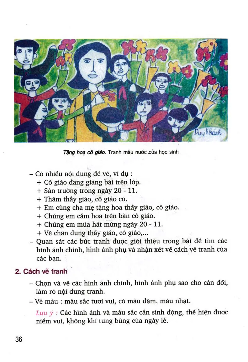 Bài 11: Vẽ tranh: Đề tài Ngày Nhà giáo Việt Nam 20-11