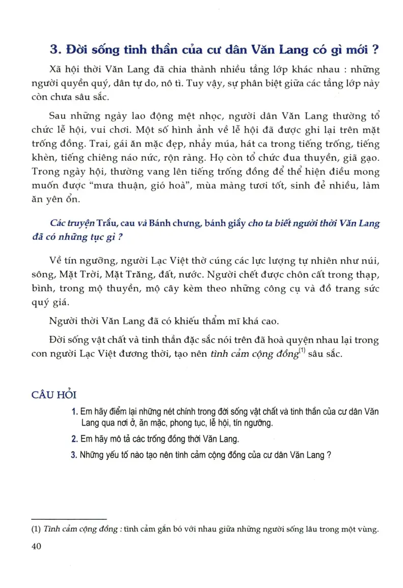 Bài 13: Đời sống vật chất và tinh thần của cư dân Văn Lang