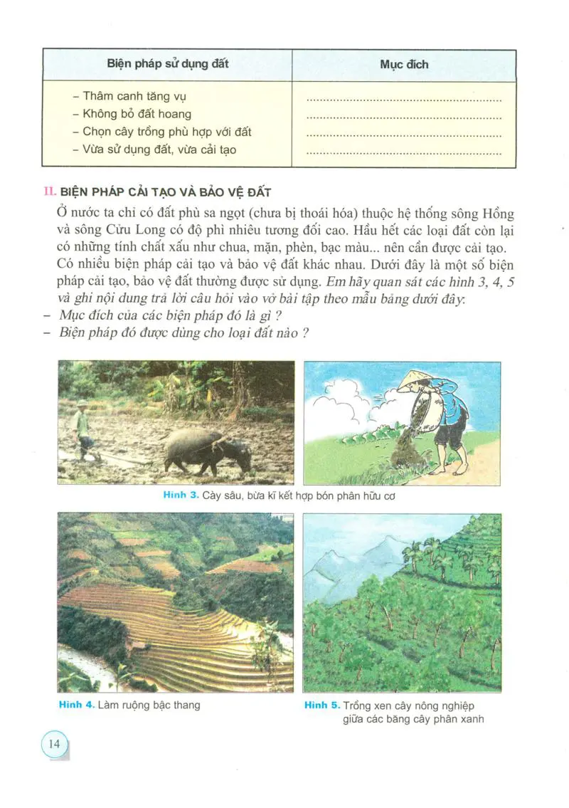 Bài 6: Biện pháp sử dụng, cải tạo và bảo vệ đất