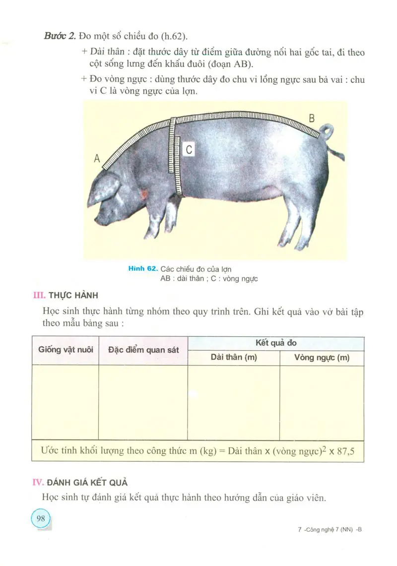 Bài 36: Thực Hành : Nhận biết một số giống lợn ( heo) qua quan sát ngoại hình và đo kích thước các chiều ?