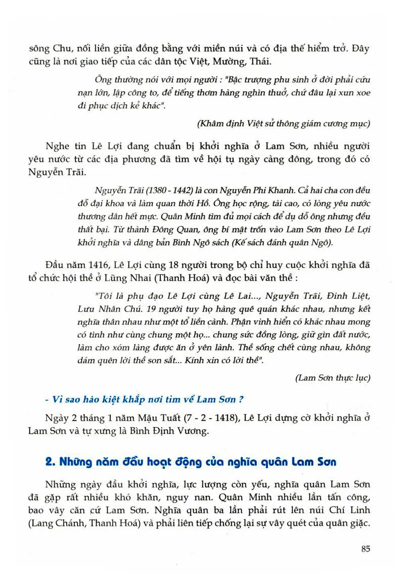Bài 19 phần 1: Cuộc khởi nghĩa Lam Sơn
