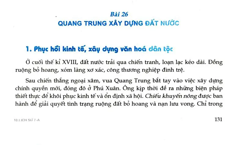 Bài 26: Quang Trung xây dựng đất nước