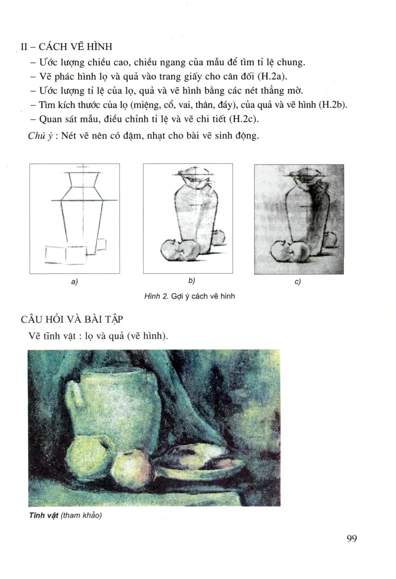 Vẽ theo mẫu Vẽ tĩnh vật (Lọ và quả) (Tiết 1 - Vẽ hình)