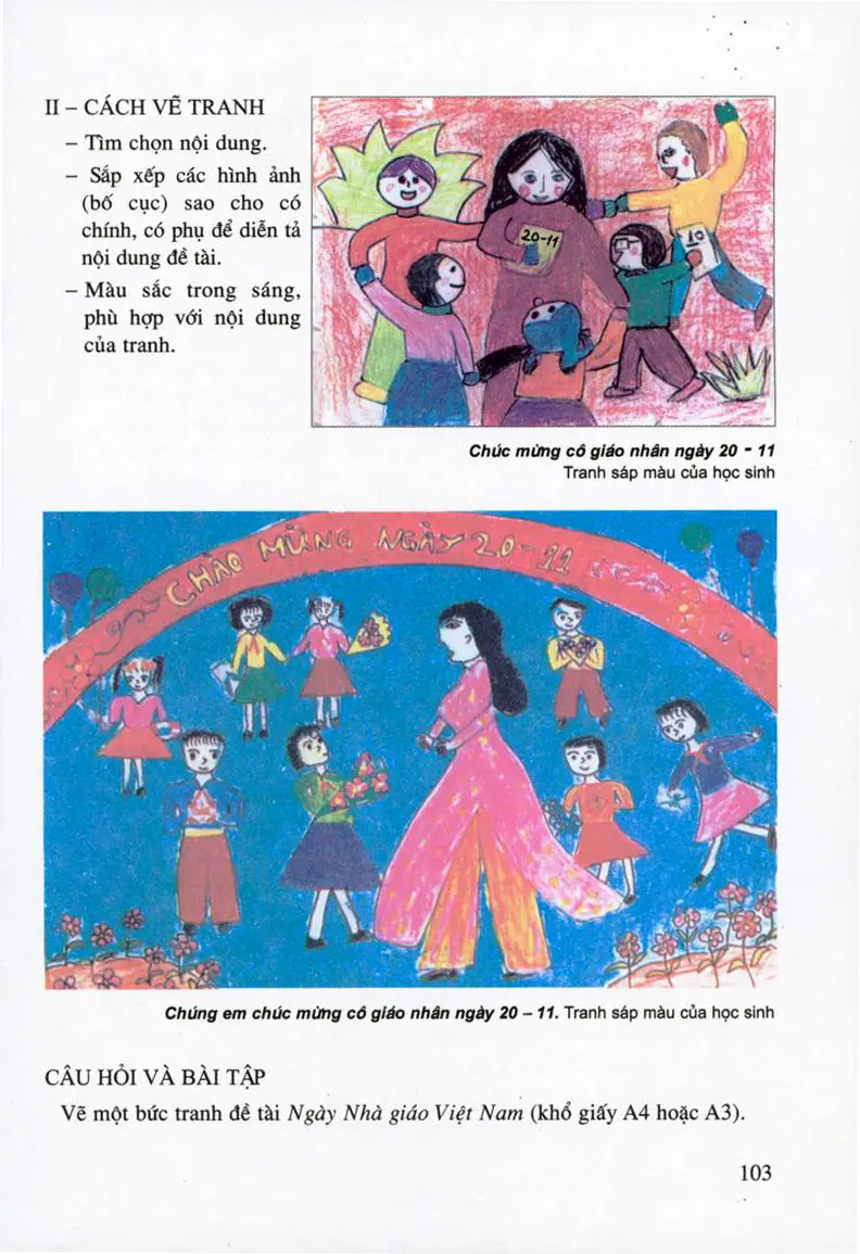 Vẽ tranh Đề tài Ngày Nhà giáo Việt Nam