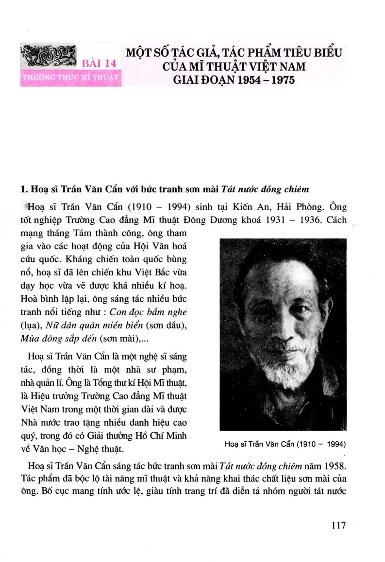 Thường thức mĩ thuật Một số tác giả, tác phẩm tiêu biểu của mĩ thuật Việt Nam giai đoạn 1954 - 1975