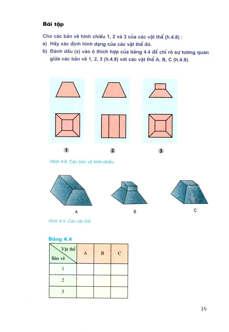 Bài 4. Bản vẽ các khối đa diện