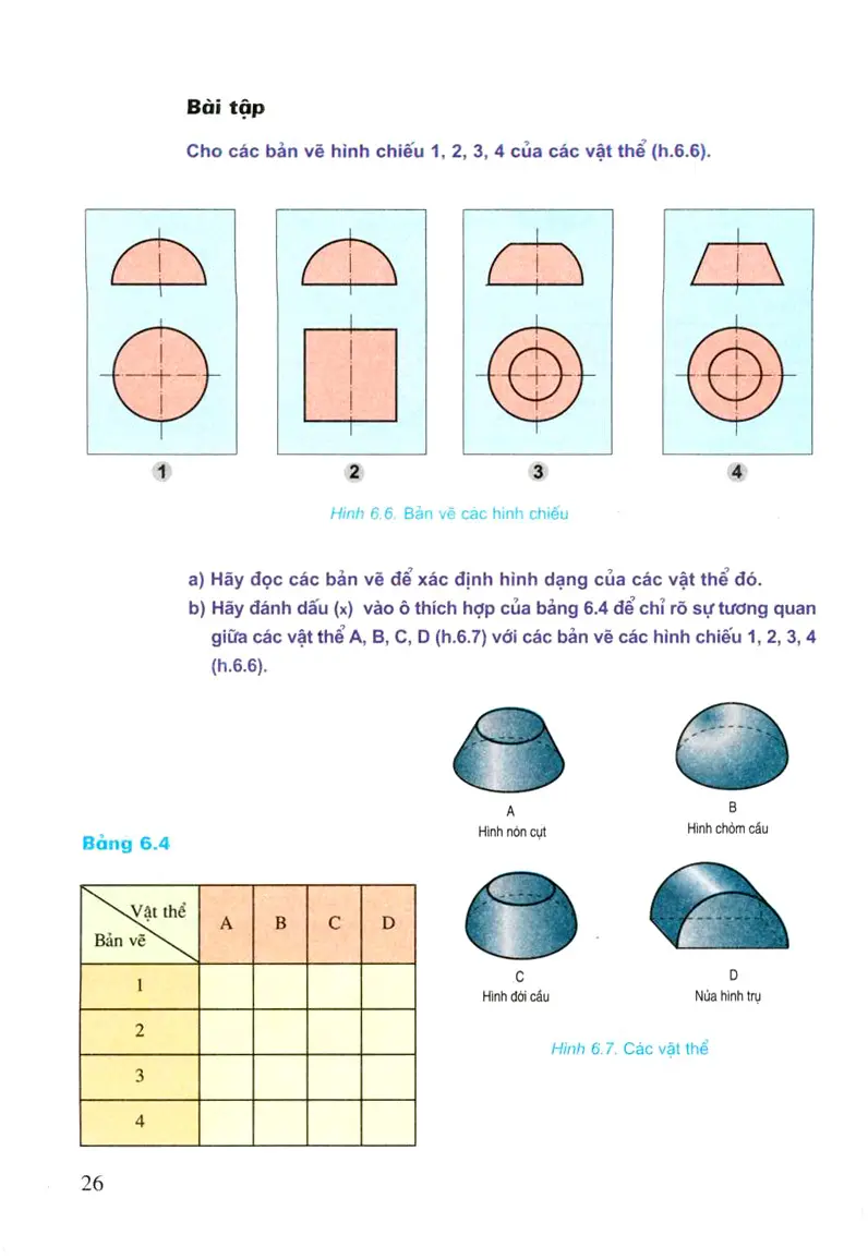 Bài 6. Bản vẽ các khối tròn xoay