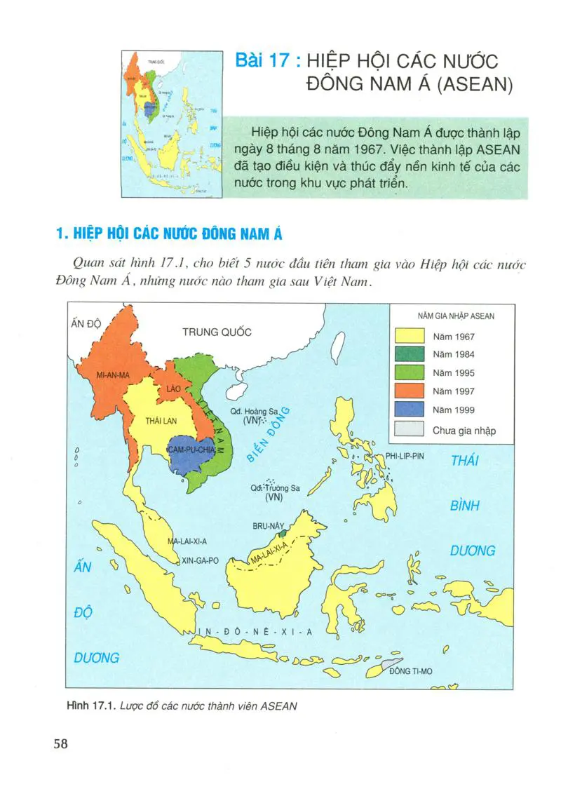 Bài 17: Hiệp hội các nước Đông Nam Á (ASEAN)