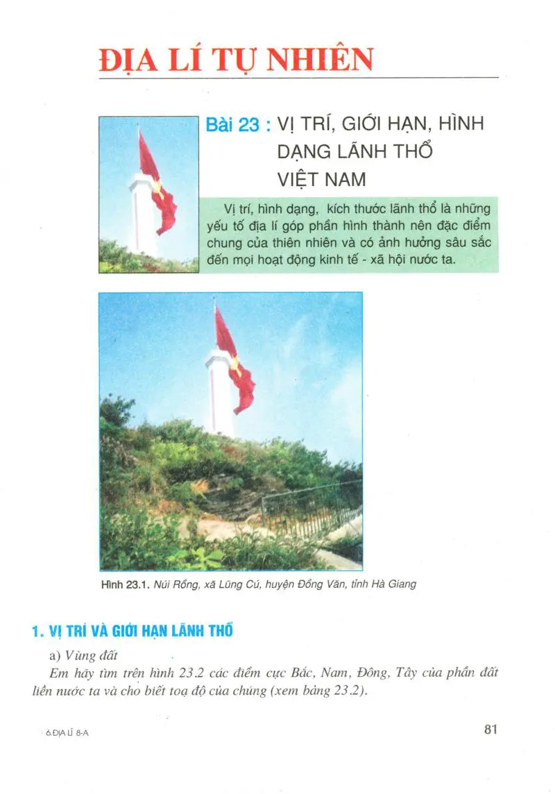Bài 23: Vị trí, giới hạn, hình dạng lãnh thổ Việt Nam