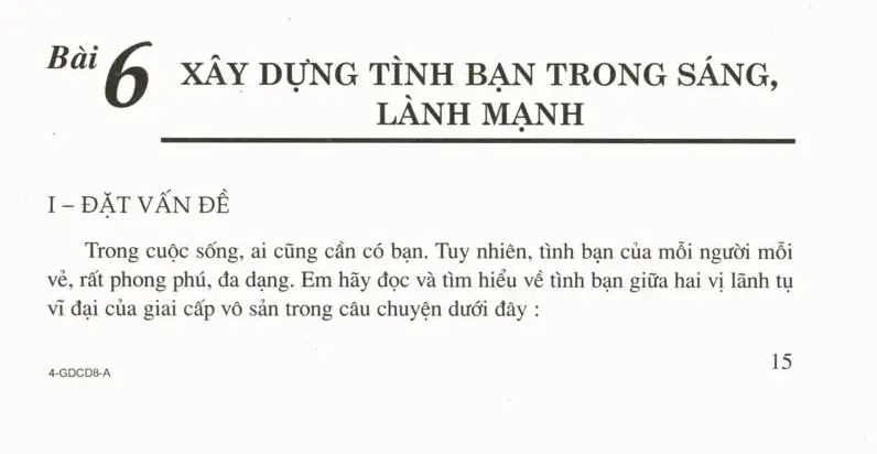 Bài 6: Xây dựng tình bạn trong sáng, lành mạnh