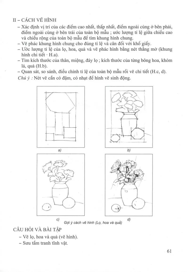 SGK Scan] ✓ Bài 2 Vẽ theo mẫu Tĩnh vật (Lọ, hoa và quả - Vẽ hình ...