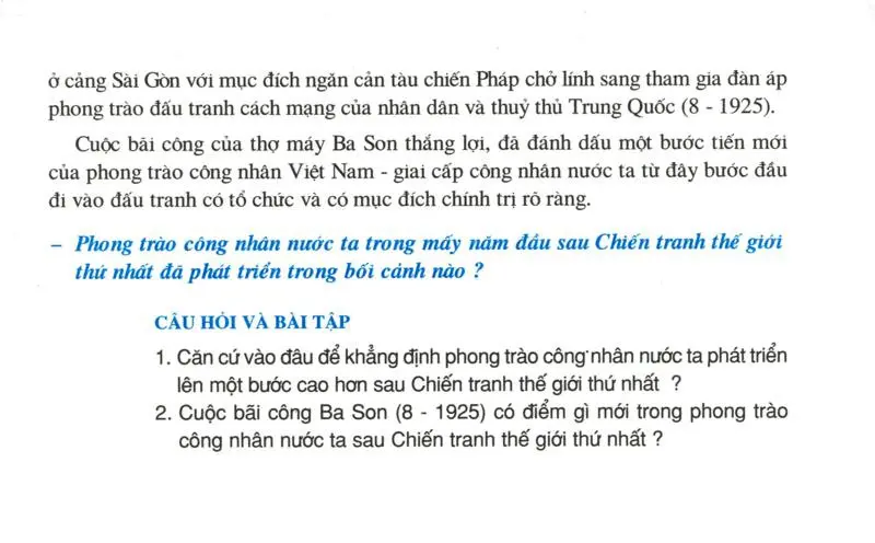 Bài 15: Phong trào cách mạng Việt Nam sau Chiến tranh thế giới thứ nhất (1919 - 1925)