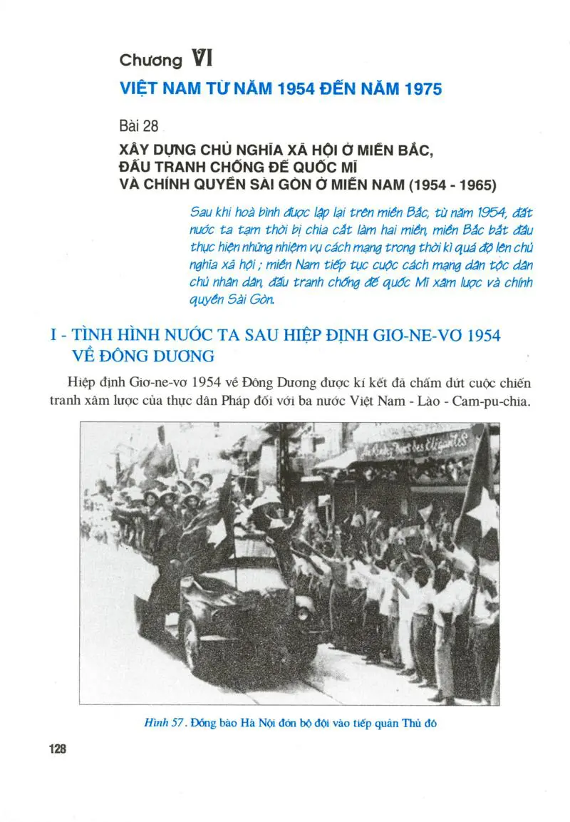 Bài 28: Xây dựng chủ nghĩa xã hội ở miền Bắc, đấu tranh chống đế quốc Mĩ và chính quyền Sài Gòn ở miền Năm (1954-1965)