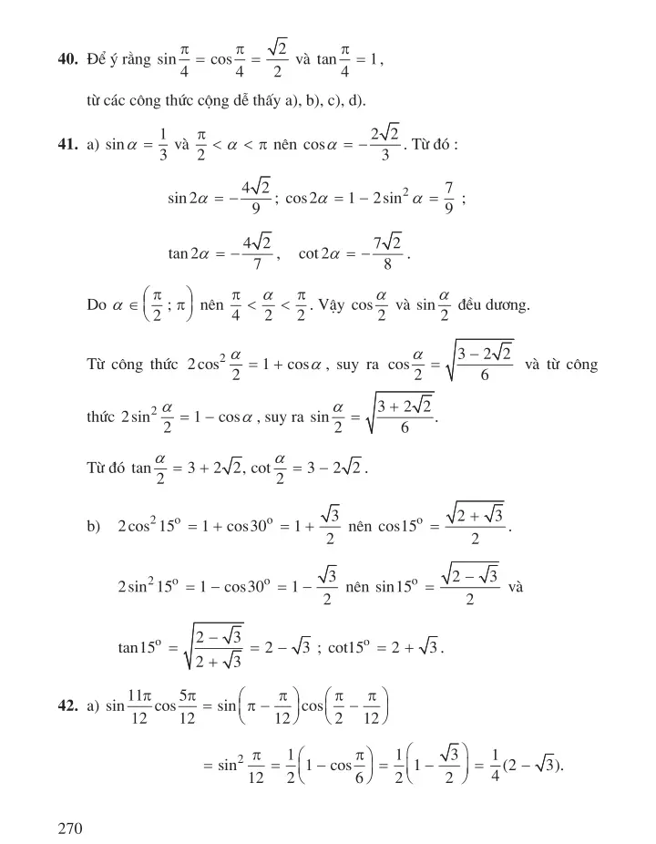 $4. Một số công thức lượng giác (2 tiết)