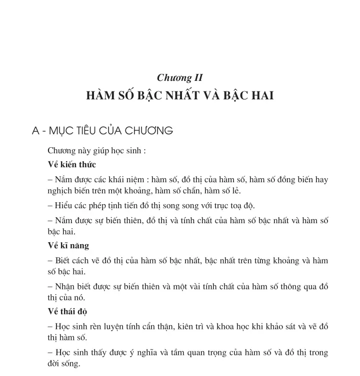 A. Mục tiêu của chương