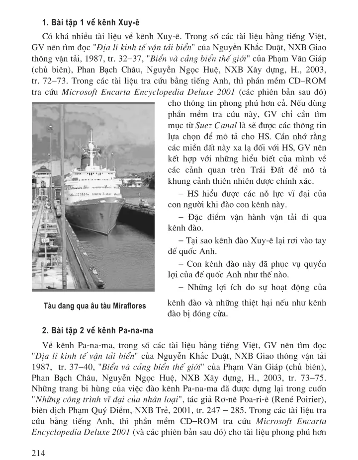 Bài 51. Thực hành : Viết báo cáo ngắn về kênh đào Xuy-ê và kênh đào Pa-na-ma