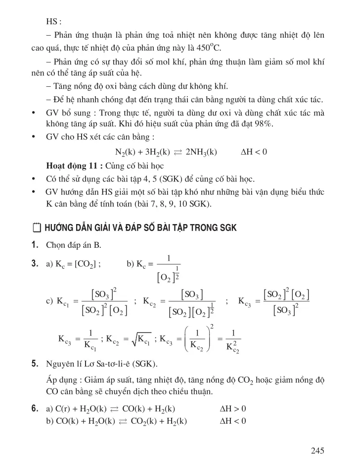 Bài 50 Cân bằng hoá học