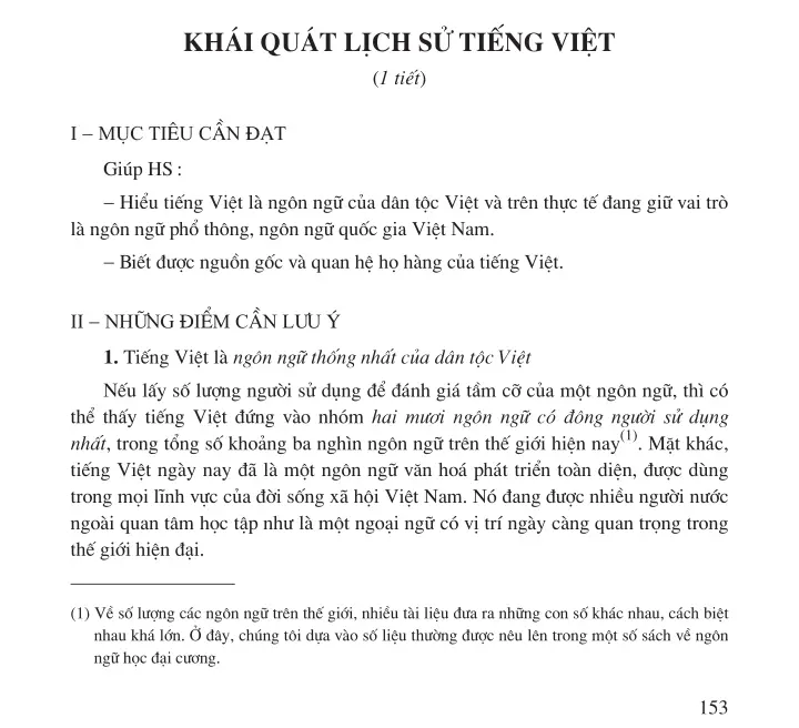 Khái quát lịch sử tiếng Việt