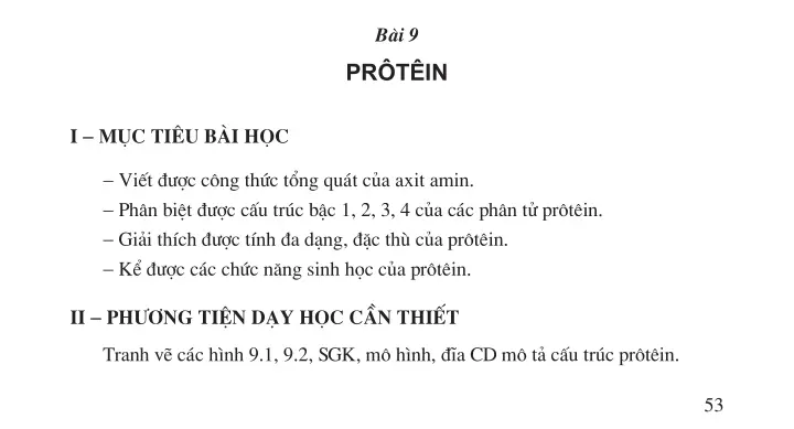 Bài 9. Protein