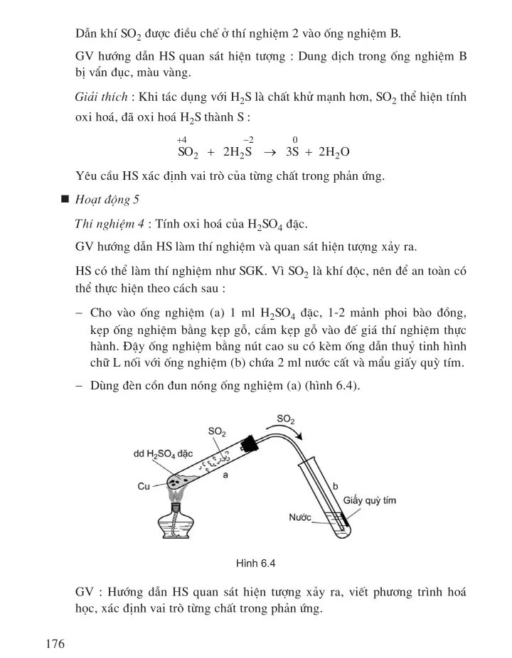 Bài 35 Bài thực hành số 5. Tính chất các hợp chất của lưu huỳnh