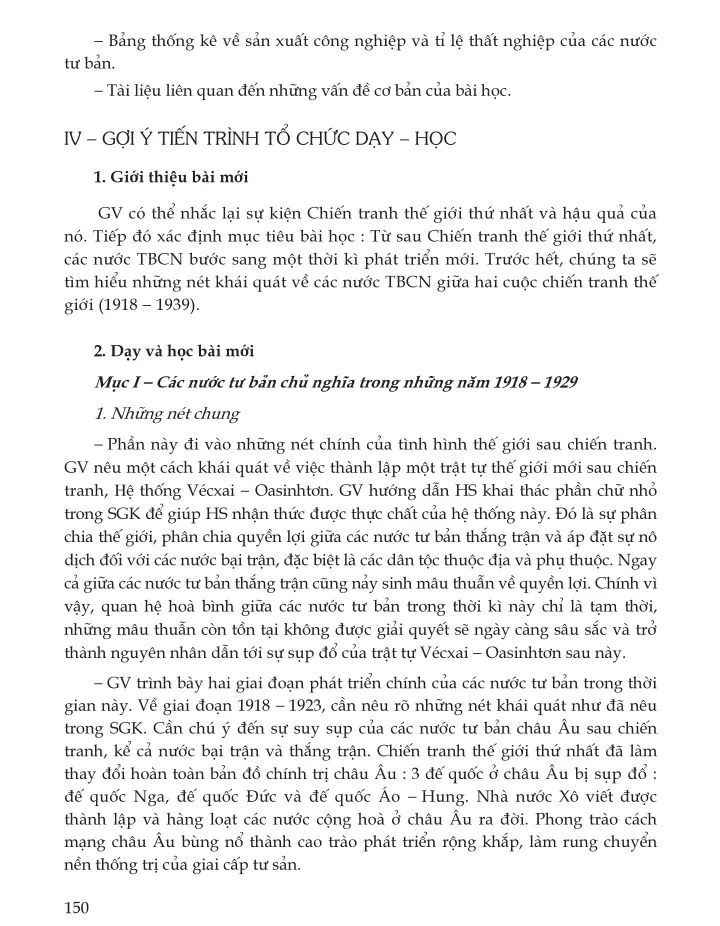 Bài 25. Khái quát về các nước tư bản chủ nghĩa giữa hai cuộc chiến tranh thế giới (1918 - 1939)