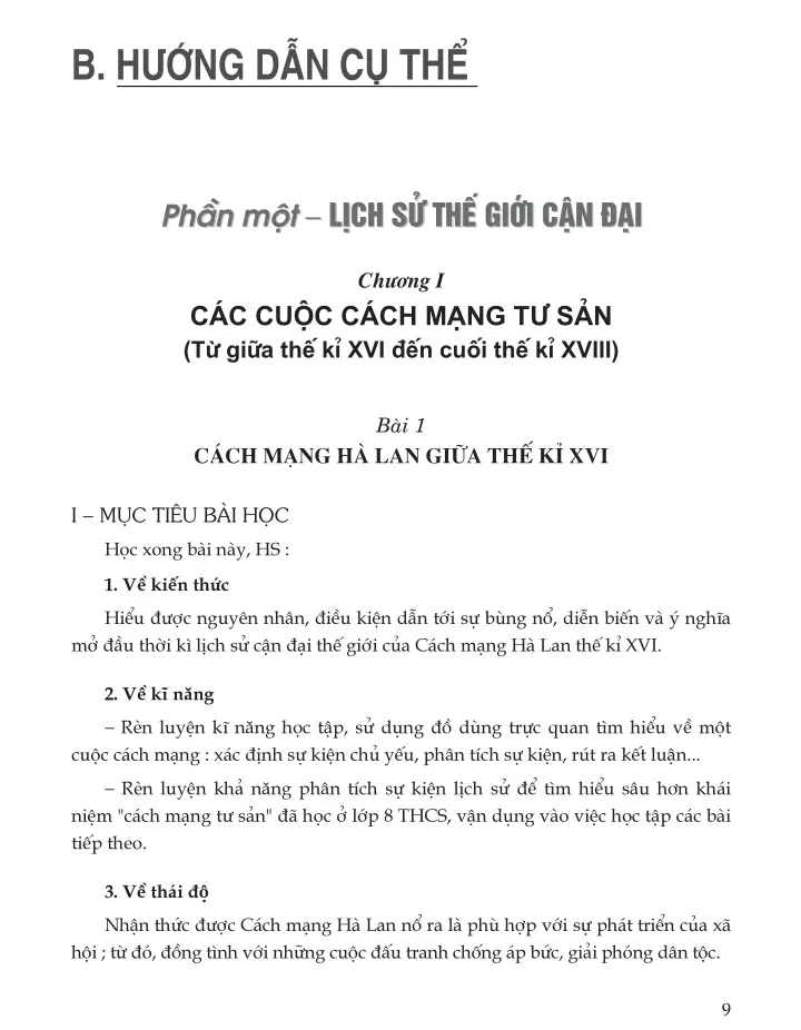 Bài 1. Cách mạng Hà Lan giữa thế kỉ XVI