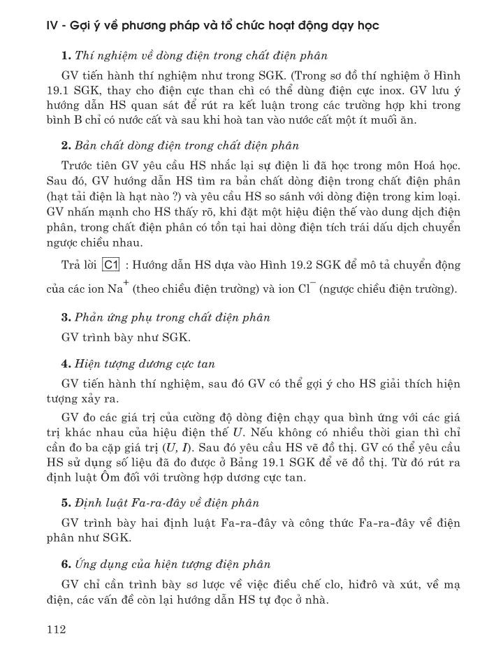 19. Dòng điện trong chất điện phân. Định luật Fa-ra-đây