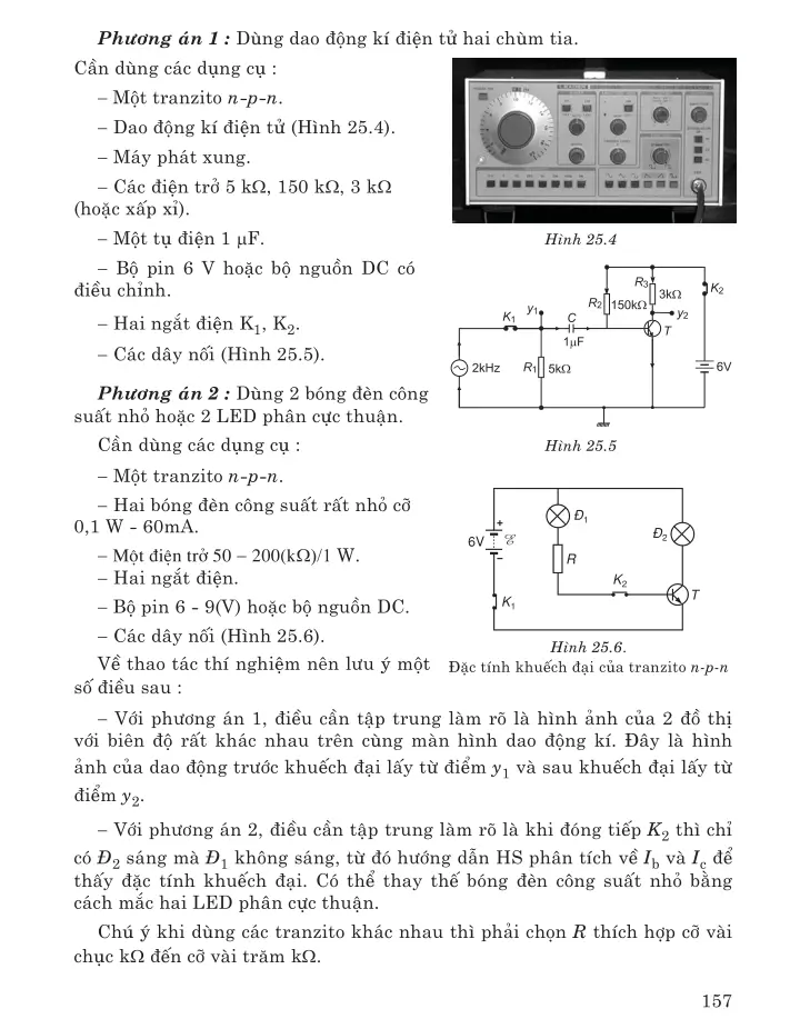 25. Thực hành : Khảo sát đặc tính chỉnh lưu của điốt bán dẫn và đặc tính khuếch đại của tranzito