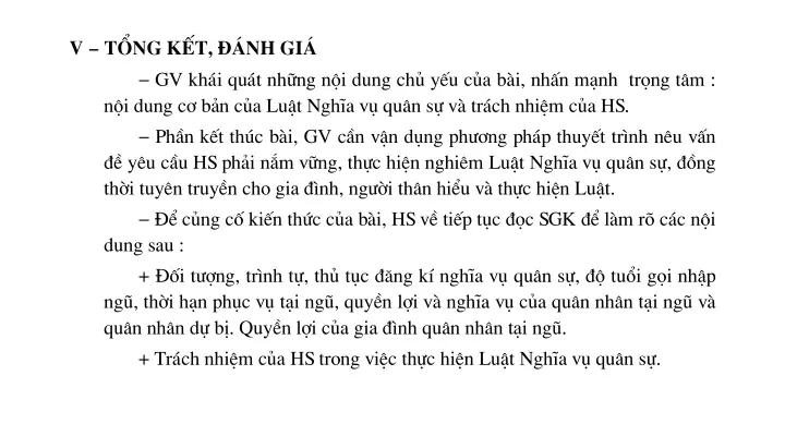 Bài 2 Luật Nghĩa vụ quân sự và trách nhiệm của học sinh